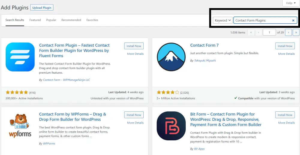 Contact Form Plugins