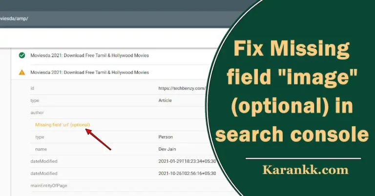 Fix Missing field image optional in search console in hindi