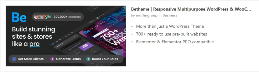 Betheme — 700+ Pre-Built Sites, Serious Depth
