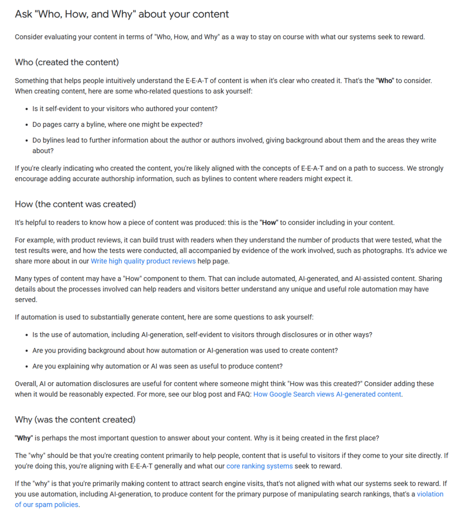 Google Search Central's E-E-A-T framework  diagram 