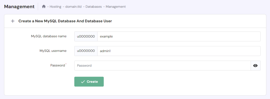 hpanel database new