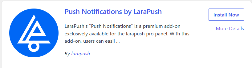 Push Notifications by LaraPush wordpress plugin