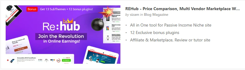 REHub - Price Comparison, Multi Vendor Marketplace WordPress Theme