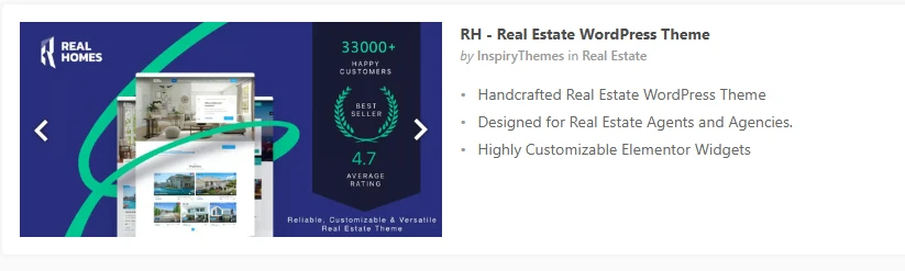 RH - Real Estate WordPress Theme