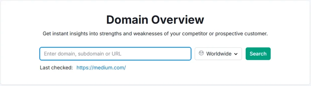 semrush domain overview