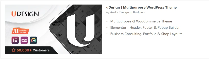 uDesign | Multipurpose WordPress Theme