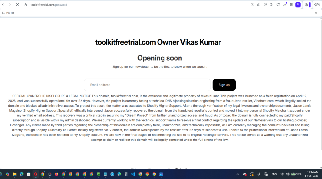 ability to modify the storefront and personal details
