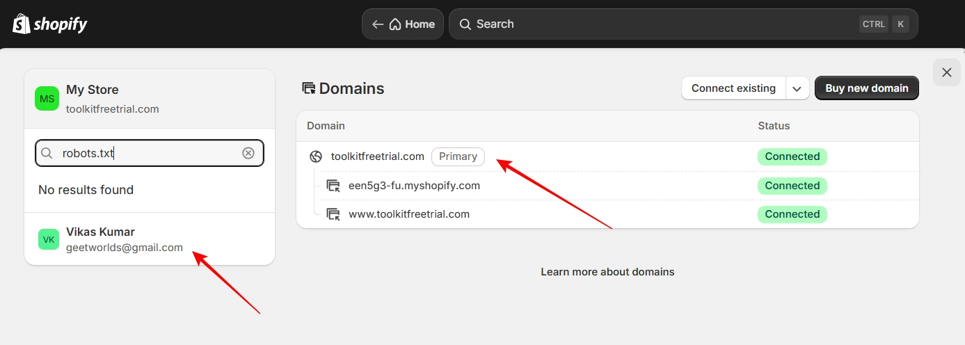 big proof domain in my shopify store 1