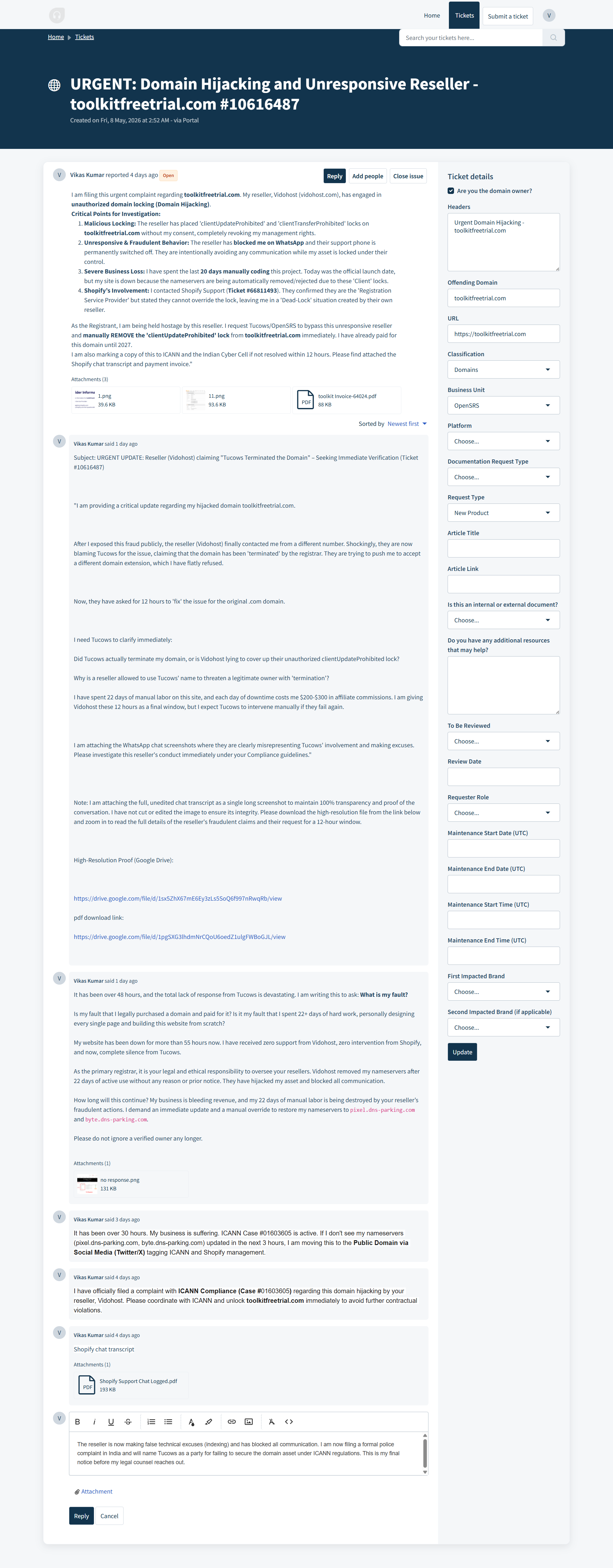Domain Hijacking and Unresponsive Reseller - toolkitfreetrial.com