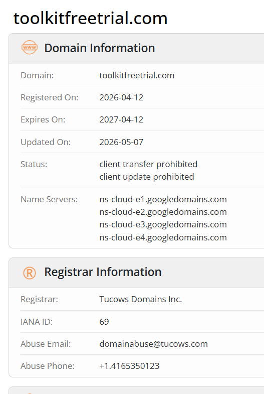 toolkitfreetrial.com whois