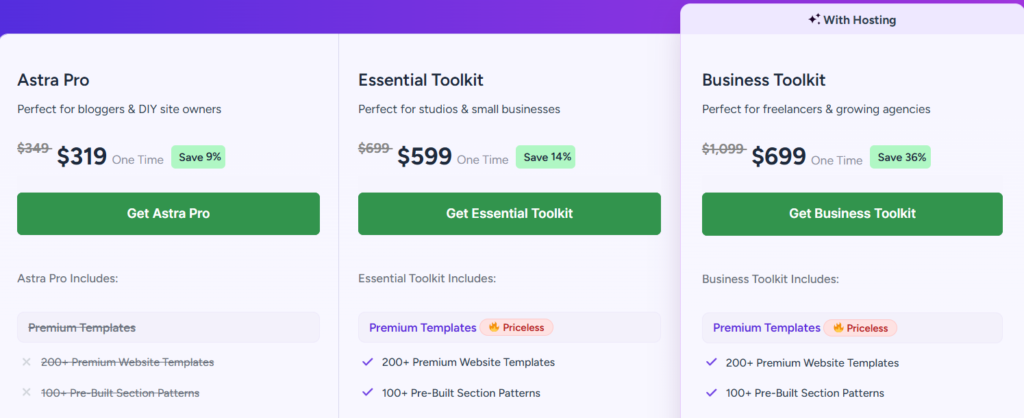 wp astra theme lifetime Plans