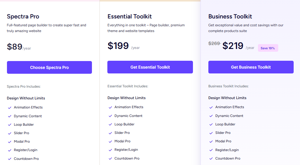 WP Spectra Annual pricing 1000 sites