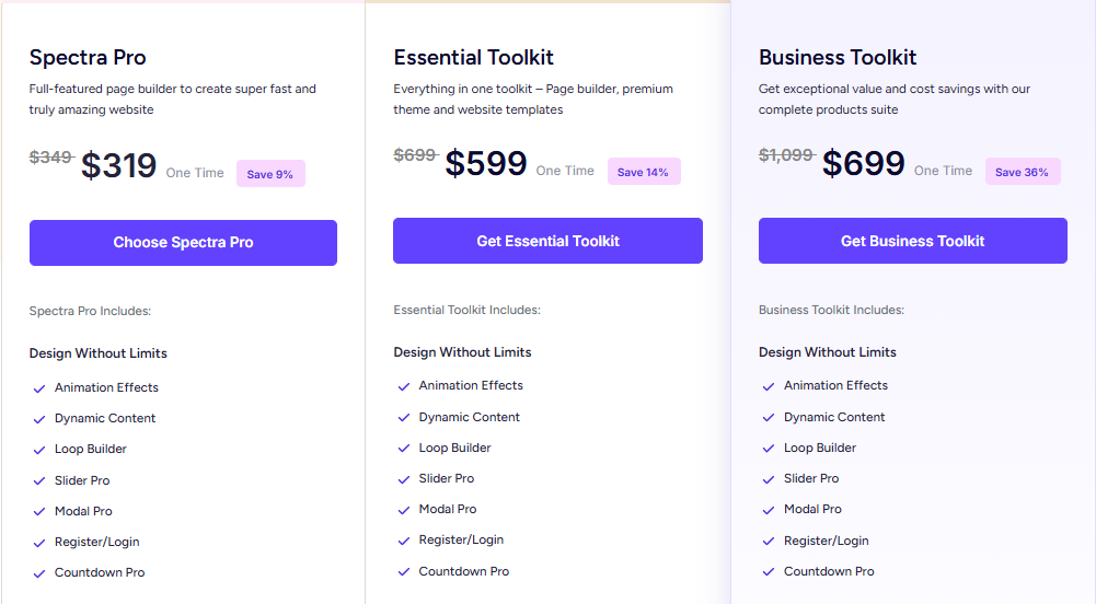 WP Spectra Lifetime pricing 3 sites