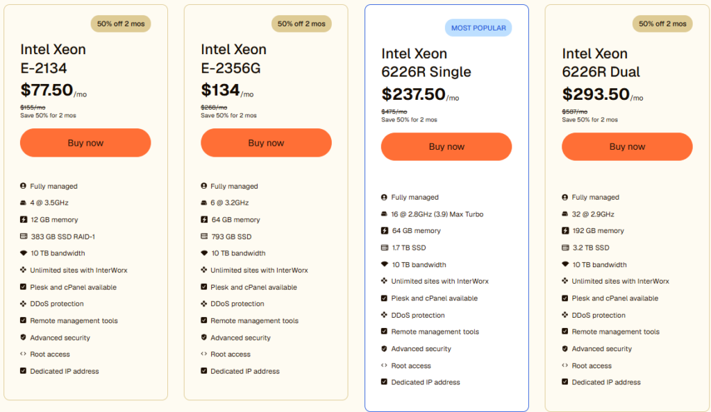 Liquid Web Managed Dedicated Server Plans